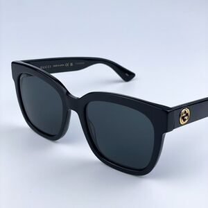 NEW GUCCI GG0034SN 001 Black Grey Women Sunglasses